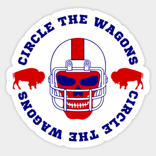 Buffalo Football Circle the Wagons Skull Sticker